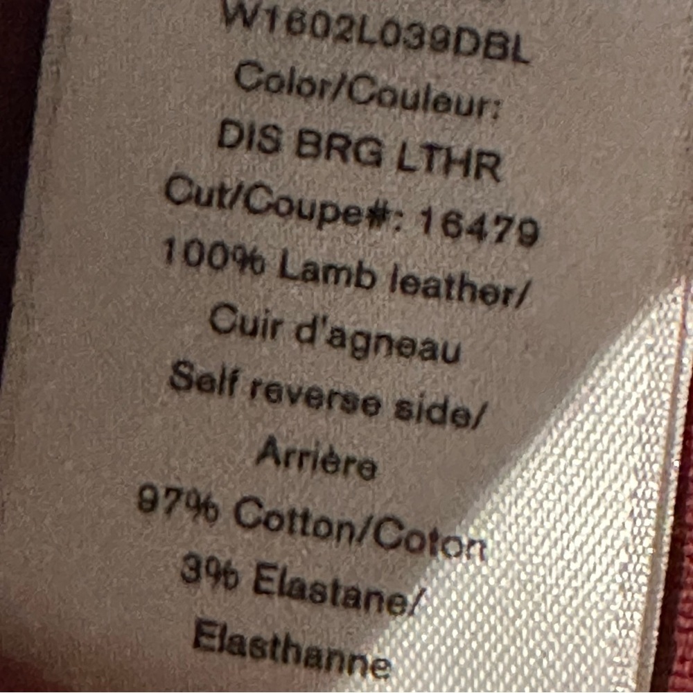 (Sold)RAG & BONE "THE LEATHER SKINNY" W1602L038DBL Women Size 26 WASHED BURGUNDY - Picture 9 of 12
